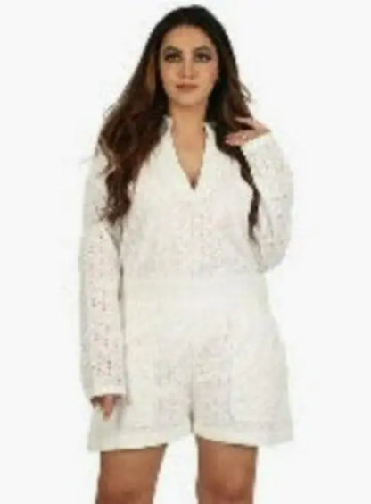 Women's Eyelet Two-Piece Set