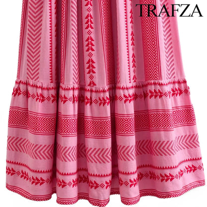 Printed Halter Dress Summer Fashion Ruffle