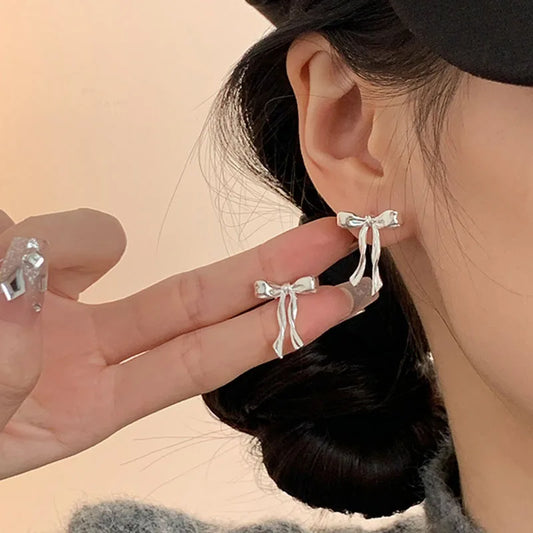 Earrings Bow Knot  Simple Earring Jewelry Piercing