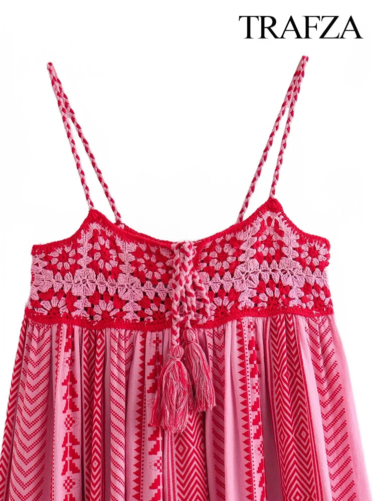 Printed Halter Dress Summer Fashion Ruffle
